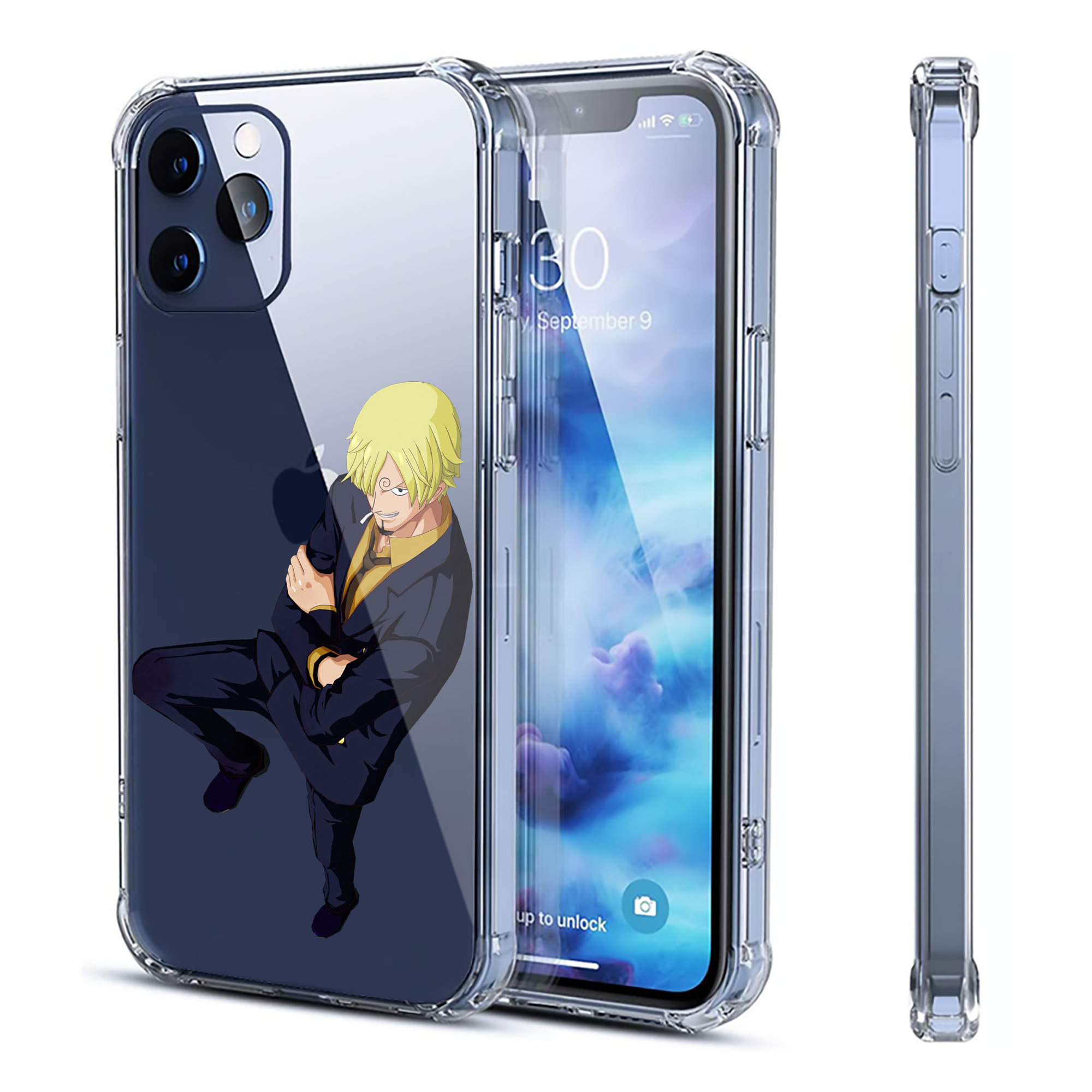 （画像用） ワンピース サンジ ONE PIECE Sanji 【iPhone 12シリーズ対応】透明スマホケース（クリアソフトケース）